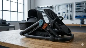 A versatile convertible pushchair being adjusted from a single to a double mode to accommodate a growing family over several years.