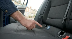 Side view of a Group 0+ infant car seat clicking into a universal ISOFIX base.