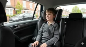 A comfortable high-back booster seat for older children, meeting UK safety standards for under £100.