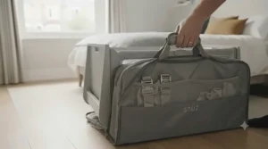 Comparing height adjustment levels on SnuzPod and Chicco Next2Me to fit various bed frames.