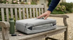 A comparison chart showing the weight of different travel cots, highlighting the lightest model.