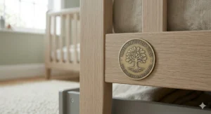 Eco-friendly solid wood cot bed designed for newborns and long-term use