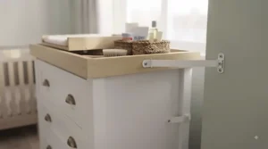 Well-priced nursery furniture set featuring an affordable changing dresser, compared in top rated changing dresser reviews.