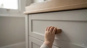 A premium solid wood changing dresser with a durable, easy-to-clean finish that withstands toddler wear and tear.