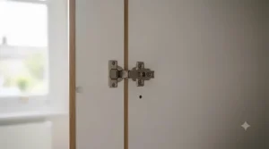 Secure baby wardrobe featuring wall-attachment safety brackets for a child-friendly nursery.