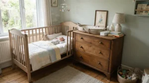 A traditional wooden rocking seat featured in a glider chair vs rocking chair for nursing guide